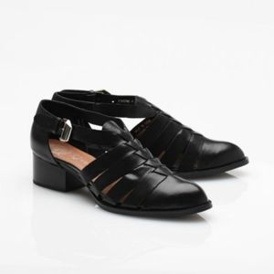 Jeffrey Campbell cut out leather loafers